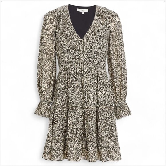 Joie Adanson Caviar Bleached Sand Floral Mini Cotton Dress NEW NWT 4 8 Available - Picture 4 of 9